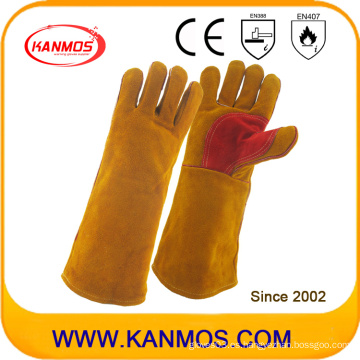 Industrial de mano de seguridad de cuero de vaca de cuero de corte de trabajo de soldadura guantes (11116)